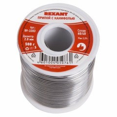 Припой с канифолью  500г d2.0мм (Sn60 Pb40 Flux 2.2 %) rechin