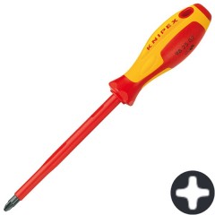 Отвертка диэлектрическая крестообразная PH2 100мм Knipex VDE 1000V