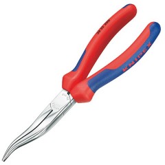 Длинногубцы механика Knipex 200мм изогнутые хромированные с двухкомпонентными рукоятками