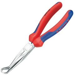 Длинногубцы механика Knipex 200мм изогнутые хромированные с двухкомпонентными рукоятками