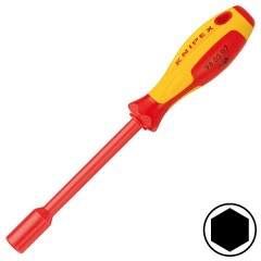 Отвертка диэлектрическая торцевой ключ 7,0мм 125мм Knipex VDE 1000V
