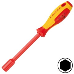 Отвертка диэлектрическая торцевой ключ 10,0мм 125мм Knipex VDE 1000V Отвертка диэлектрическая торцевой ключ 10,0мм 125мм Knipex VDE 1000V