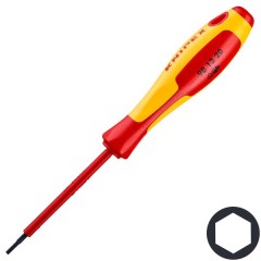 Отвертка диэлектрическая шестигранник 2,0мм 75мм Knipex VDE 1000V