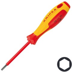 Отвертка диэлектрическая шестигранник 3,0мм 75мм Knipex VDE 1000V