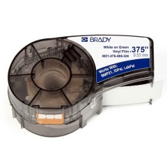 M21-375-595-GN лента 9.53mm/6.4m винил, белый на зеленом