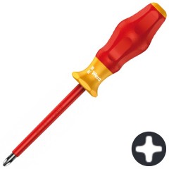 Изолированная крестовая отвертка PH1 x 80mm Wera Kraftform Comfort 1162 i PH VDE 1000V