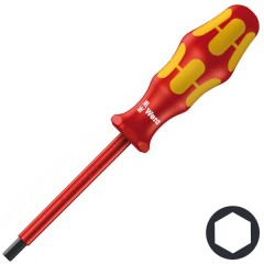 Изолированная шестигранная отвертка 6.0 x 100mm Wera Kraftform 164 i VDE 1000V