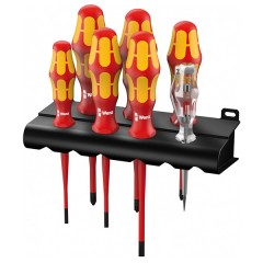 Набор диэлектрических отверток 7 штук Wera Kraftform Plus Серия 100 VDE 160 iS/7 Rack 1000V