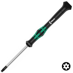 Отвертка звездочка с отверстием TORX BO TX 10 x 60mm для электроники Wera Kraftform Micro 2067