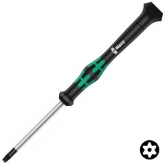 Отвертка звездочка с отверстием TORX BO TX 20 x 60mm для электроники Wera Kraftform Micro 2067