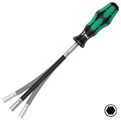 Отвертка-торцовый ключ с гибким стержнем 8.0mm x 167mm Wera Kraftform Plus 391