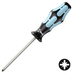 Отвертка крестовая нержавеющая сталь Pozidriv PZ 1 x 80mm Wera Kraftform Edelstahl 3355 PZ