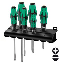 Набор отверток 6 штук на подставке Wera Kraftform Plus Lasertip 334/355 SK/6 Rack