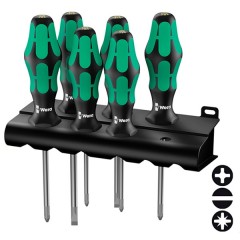 Набор отверток 6 штук на подставке Wera Kraftform Plus Lasertip 335/350/355/6 Rack