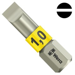 Бита шлицевая из нержавеющей стали 1.0 x 5.5 x 25mm Wera 3800/1 TS