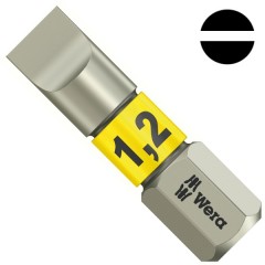 Бита шлицевая из нержавеющей стали 1.2 x 6.5 x 25mm Wera 3800/1 TS