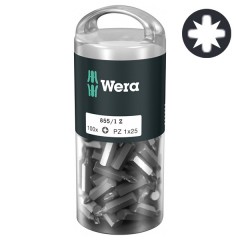 Биты крестовые PZ1 x 25mm Wera 855/1 Z DIY 100 Bits pro Box (упаковка 100шт)