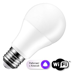 WIfI лампа светодиодная FL-LED A60-SMART 10W E27 Wi-Fi MultiCOLOR 220V 60x112mm
