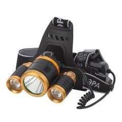 Фонарь ЭРА GA-809 Налобный 5W CREE трехламповый High Power Headlamp, Li-Ion 1,2мАч 5056183798604