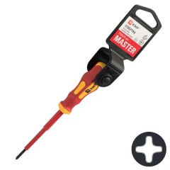 Отвертка диэлектрическая крестовая Master PH0x75 мм VDЕ 1000В EKF Basic