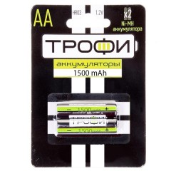 Аккумулятор AA Трофи HR6-2BL 1500mAh Ni-Mh (упаковка 2шт) 5055945541144