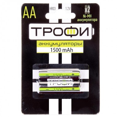 Купить Аккумулятор AA Трофи HR6-2BL 1500mAh Ni-Mh (упаковка 2шт) 5055945541144