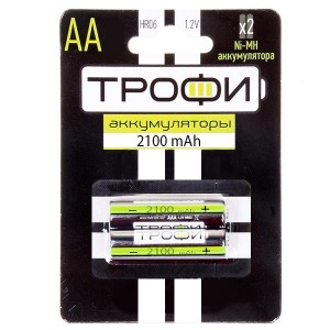 Аккумулятор AA Трофи HR6-2BL 2100mAh Ni-Mh (упаковка 2шт) 5055283020776