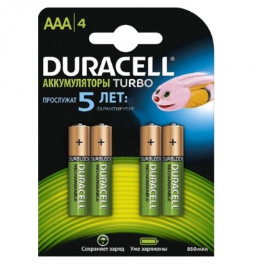 Отзывы Аккумулятор AAA Duracell TURBO HR03 900mAh (упаковка 4шт) 098350