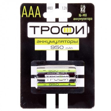 Купить Аккумулятор AAA Трофи HR03-2BL 950mAh Ni-Mh (упаковка 2шт) 5055283020714