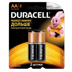 Батарейка AA Duracell LR6 BASIC MN1500 (упаковка 2шт) 115965