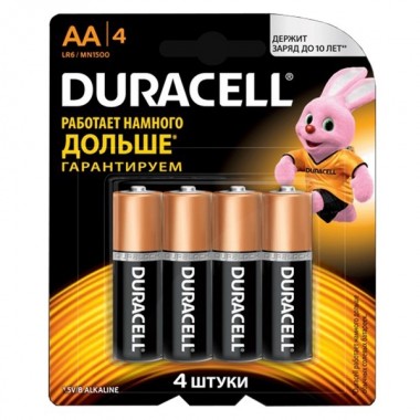 Купить Батарейка AA Duracell LR6 BASIC MN1500 (упаковка 4шт) 115996