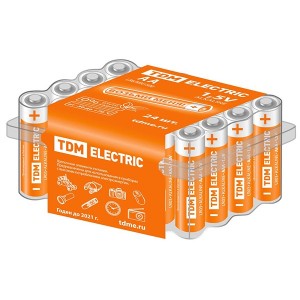 Батарейка AA LR6 Alkaline 1,5V (упаковка 24шт) TDM