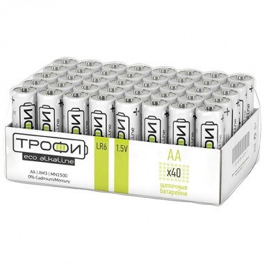 Купить Батарейка AA Трофи LR6-40 bulk ECO (упаковка 40шт) 15060138470153
