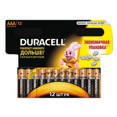 Отзывы Батарейка AAA Duracell LR03 BASIC MN2400 (упаковка 12шт) 109254