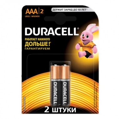 Отзывы Батарейка AAA Duracell LR03 BASIC MN2400 (упаковка 2шт) 116054