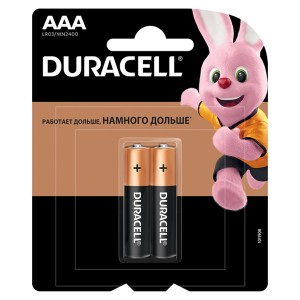 Батарейка AAA Duracell LR03 BASIC NEW MN2400 (упаковка 2шт) 5000394058170