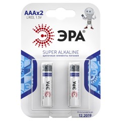 Батарейка AAA ЭРА LR03-2BL (упаковка 2 шт) 5055398600931 Батарейка AAA ЭРА LR03-2BL (упаковка 2 шт) 5055398600931
