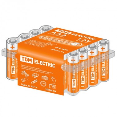 Купить Батарейка AAA LR03 Alkaline 1,5V (упаковка 24шт) TDM