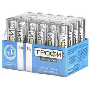 Батарейка AAA Трофи LR03-24 bulk (упаковка 24шт) 5056183742850