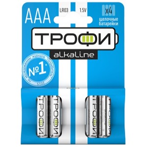 Батарейка AAA Трофи LR03-4BL (упаковка 4шт) 5055283002048