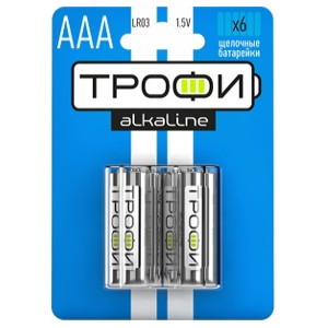 Батарейка AAA Трофи LR03-6BL (упаковка 6шт) 5055945521351