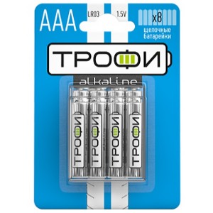 Батарейка AAA Трофи LR03-8BL (упаковка 8шт) 5055398692363
