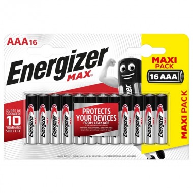 Купить Батарейка ENERGIZER MAX LR03/E92/AAA (упаковка 16шт)