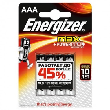 Отзывы Батарейка ENERGIZER MAX LR03/E92/AAA (упаковка 4шт)