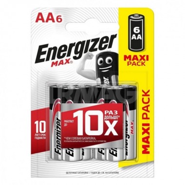 Купить Батарейка ENERGIZER MAX LR06/AA/E91 (упаковка 6шт)