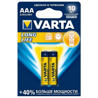 Обзор Батарейка VARTA LONGLIFE AAA (упаковка 2шт) 4008496847037