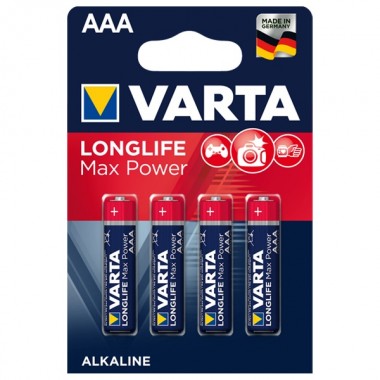 Купить Батарейка VARTA LONGLIFE MAX POWER / MAX TECH AAA LR03 (упаковка 4шт) 104734