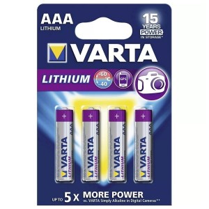 Батарейка VARTA LITHIUM/ULTRA LITHIUIM AAA (упаковка 4шт) 4008496680436