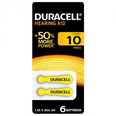 Купить Батарейка для слуховых аппаратов Duracell ZA10-6BL (упаковка 6 шт) 96091449