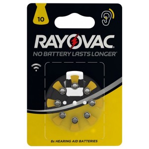 Батарейки для слуховых аппаратов RAYOVAC ACOUSTIC Type 10 (упаковка 8шт) (4*2) 5000252003809